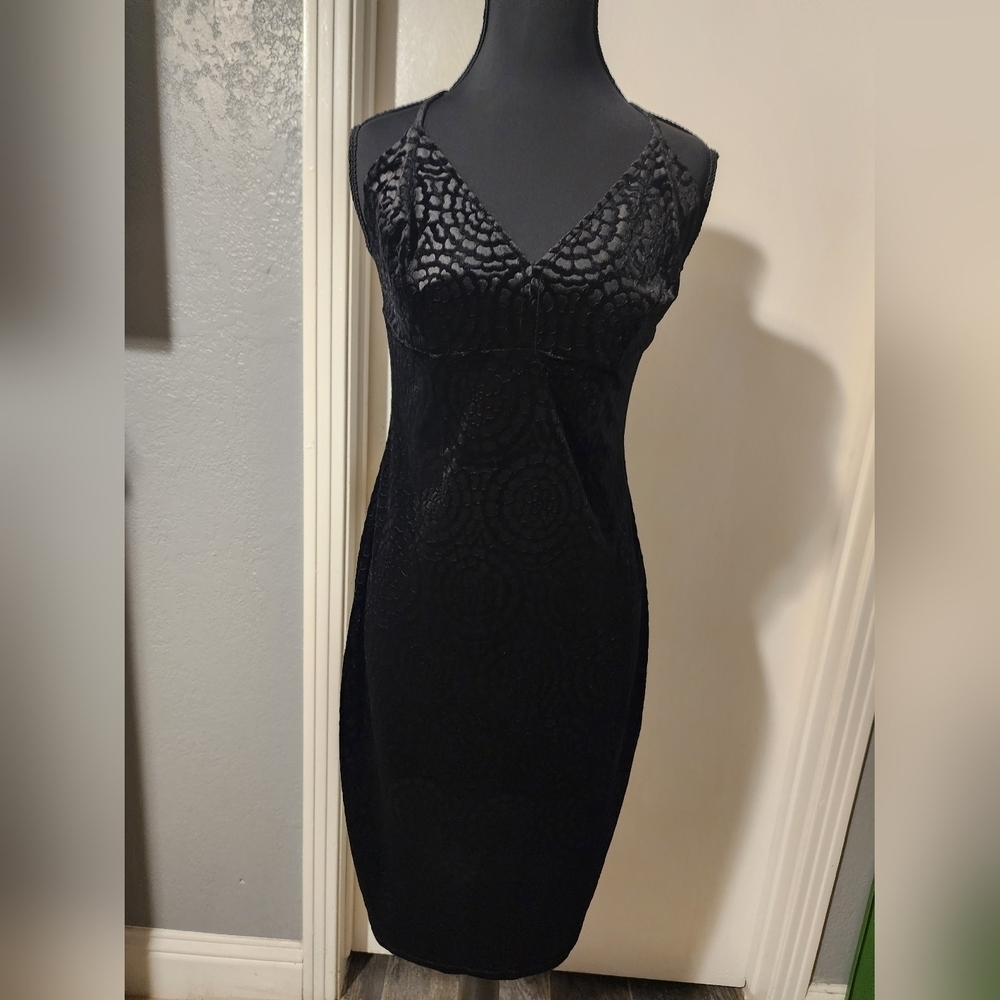 Love Fire Black Velvet Size L Dress